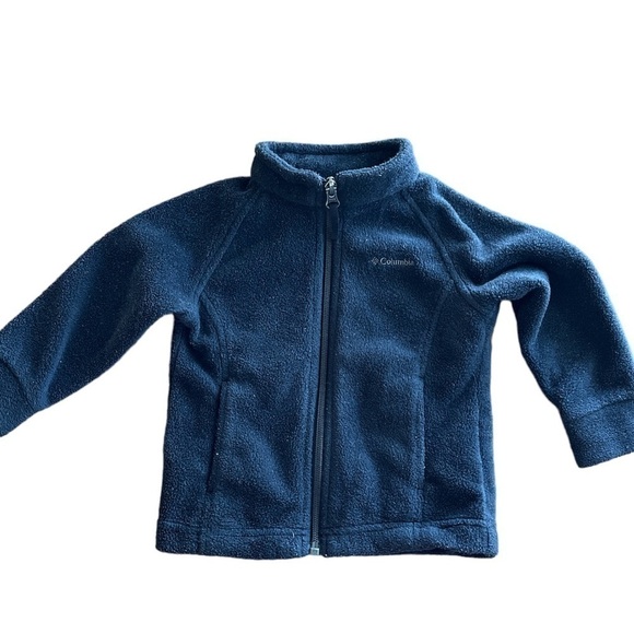 Columbia fleece full zip up size 12 to 18 months black long sleeves pockets - Picture 1 of 13